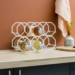 Range-bouteilles métal pliable (H22 cm) Elio Blanc