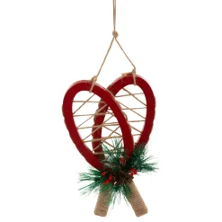 Raquette à suspendre en bois (H19 cm) Chamonix Rouge