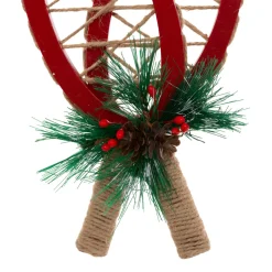 Raquette à suspendre en bois (H19 cm) Chamonix Rouge