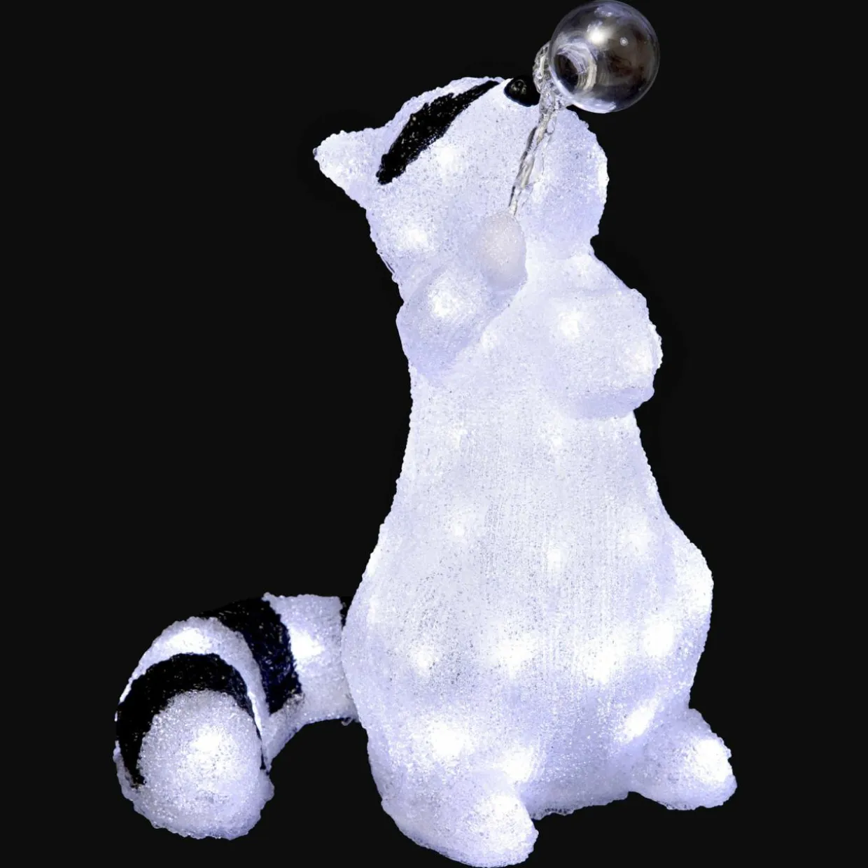 Raton laveur lumineux 60 LED (H40 cm) Marcel blanc froid