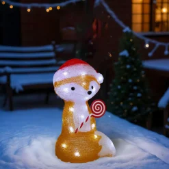 Renard lumineux solaire 30 LED (H30 cm) Edgar Marron