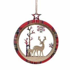 Renne à suspendre (D9 cm) En promenade Rouge