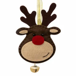 Renne à suspendre (H19 cm) Carillon Marron