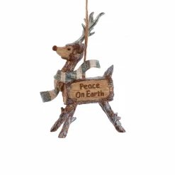 Renne à suspendre (H13 cm) Peace Marron