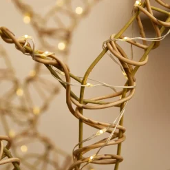 Renne lumineux 630 Led (H88 cm) Dan résine tressée Naturel et Blanc chaud