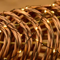 Renne lumineux 1320 Micro LED (H180cm) Dan résine tressée Brun Blanc chaud