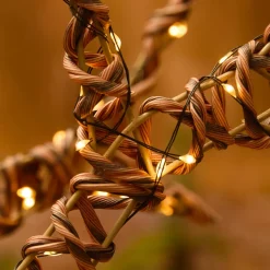 Renne lumineux 1320 Micro LED (H180cm) Dan résine tressée Brun Blanc chaud