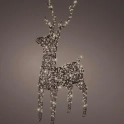 Renne lumineux 400 Micro LED (H160cm) Résine tressée Blanc chaud