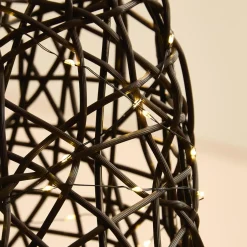 Renne lumineux 1320 Micro LED (H200 cm) Glenn résine tressée Brun Blanc chaud