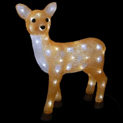 Renne lumineux solaire 50 LED (H48 cm) Biche Blanc froid