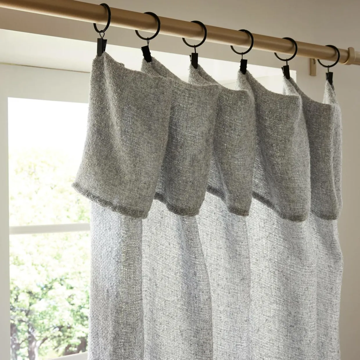 Rideau ajustable (140 x max 300 cm) Nils Gris