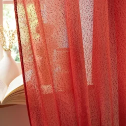 Rideau ajustable bouclette (140 x max 300 cm) Eliott Terracotta