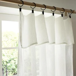 Rideau ajustable bouclette (140 x max 300 cm) Eliott Ivoire