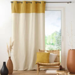 Rideau bouclette (140 x 240 cm) Ava Jaune ocre