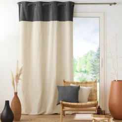 Rideau bouclette (140 x 240 cm) Tessa Gris anthracite