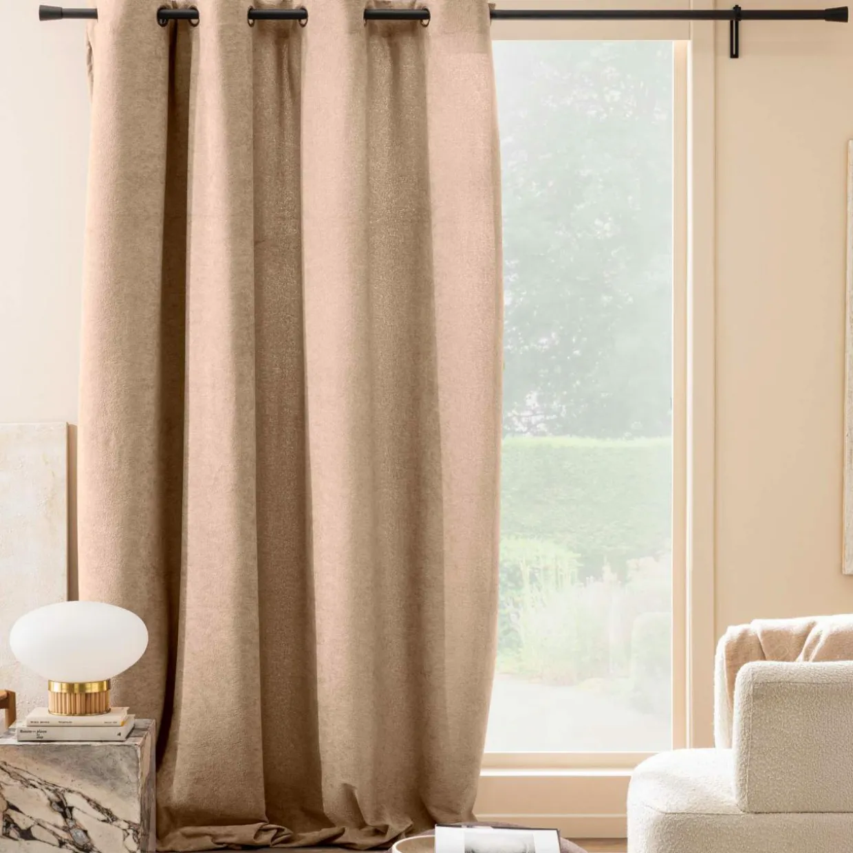 Rideau bouclette (140 x 260 cm) Winona Beige