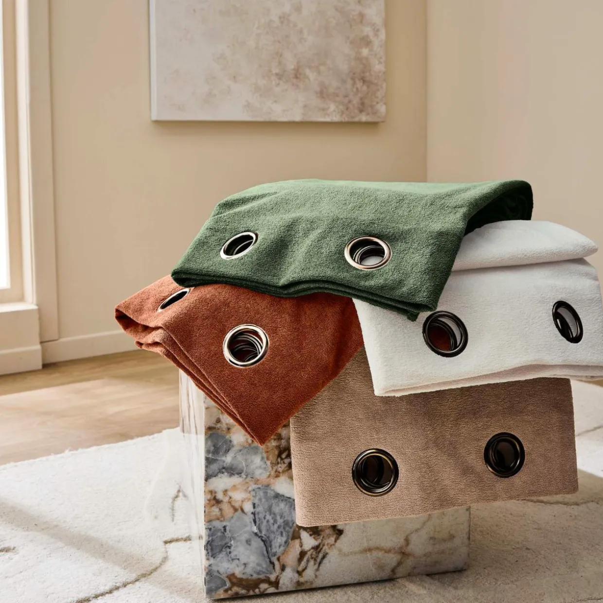 Rideau bouclette (140 x 260 cm) Winona Beige