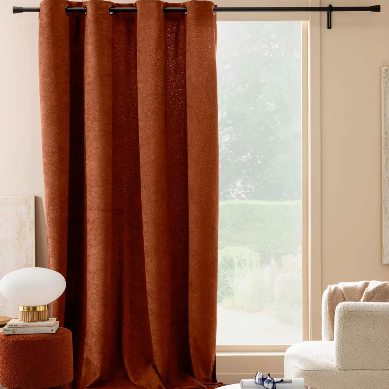 Rideau bouclette (140 x 260 cm) Winona Terracotta