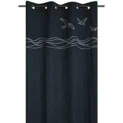 Rideau coton (140 x 260 cm) Bordemer Bleu marine