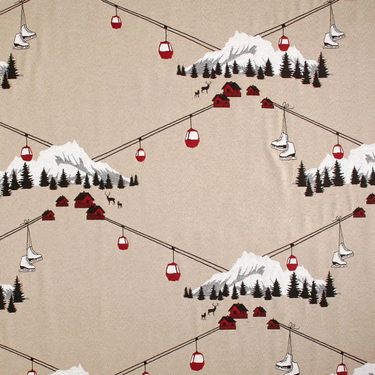 Rideau coton (140 x 260 cm) Chamonix Rouge