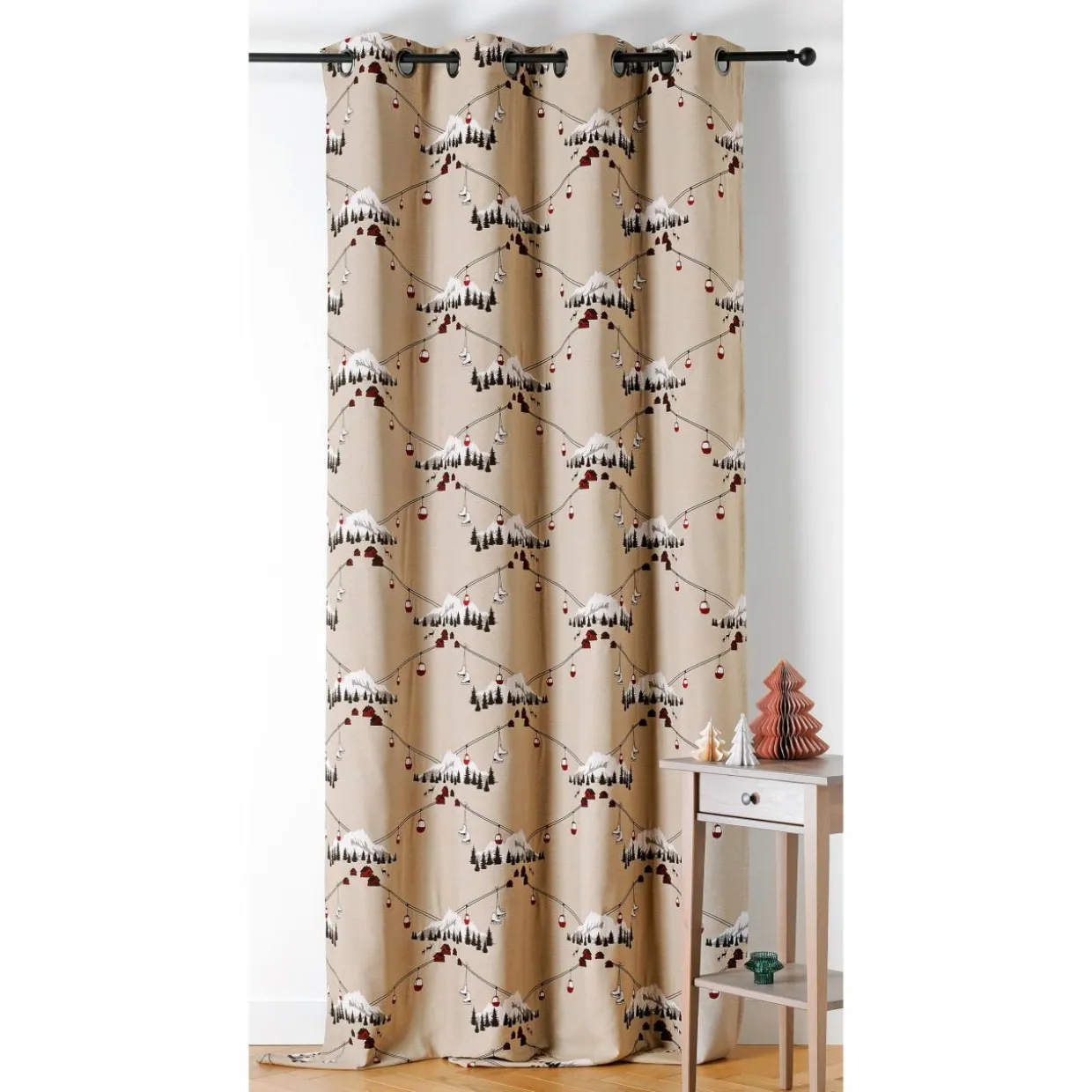 Rideau coton (140 x 260 cm) Chamonix Rouge