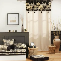 Rideau coton (140 x 240 cm) Karaba Noir