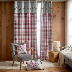 Rideau coton (140 x 240 cm) Megeve Rouge