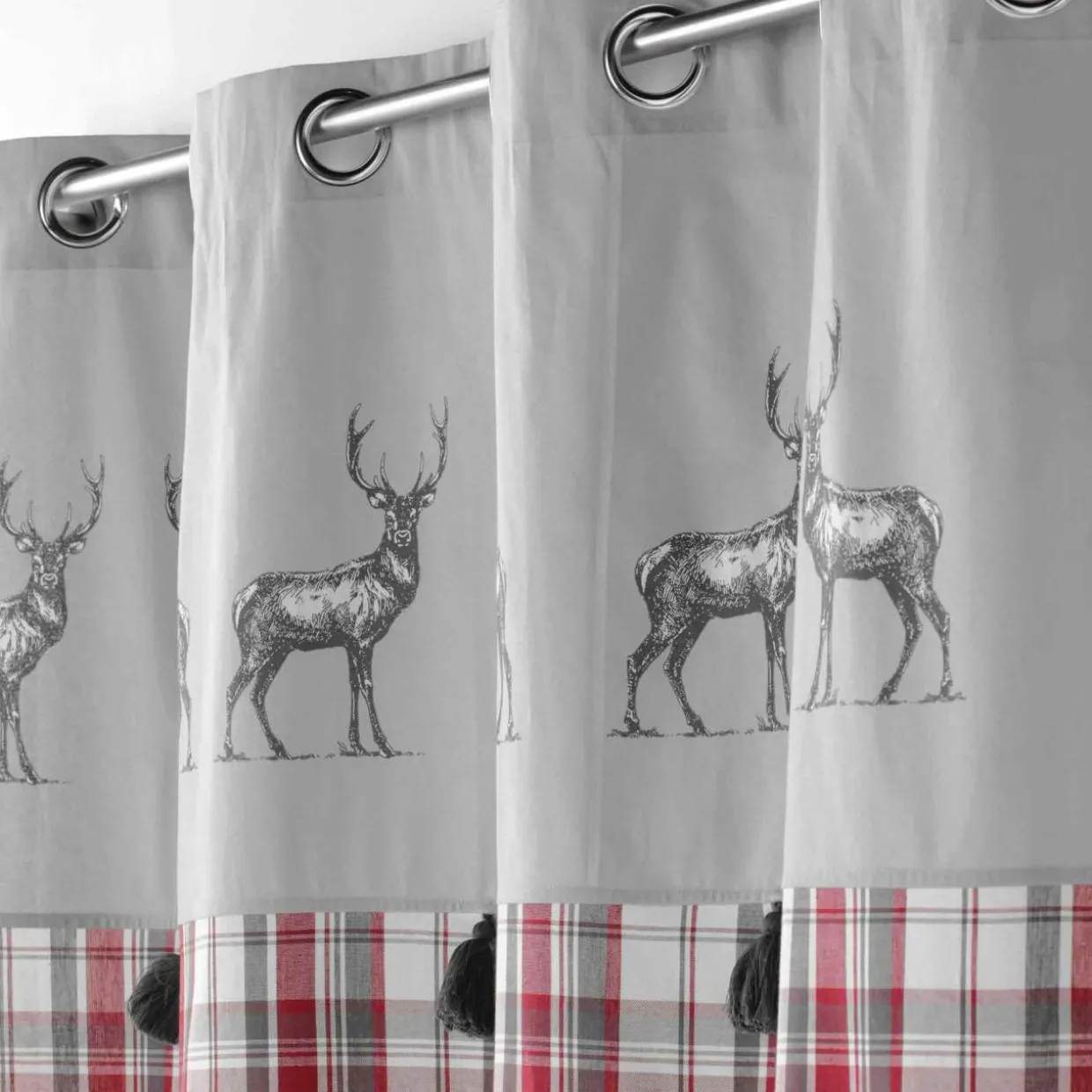 Rideau coton (140 x 240 cm) Megeve Rouge