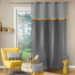 Rideau coton (140 x 240 cm) Neo Casa Gris
