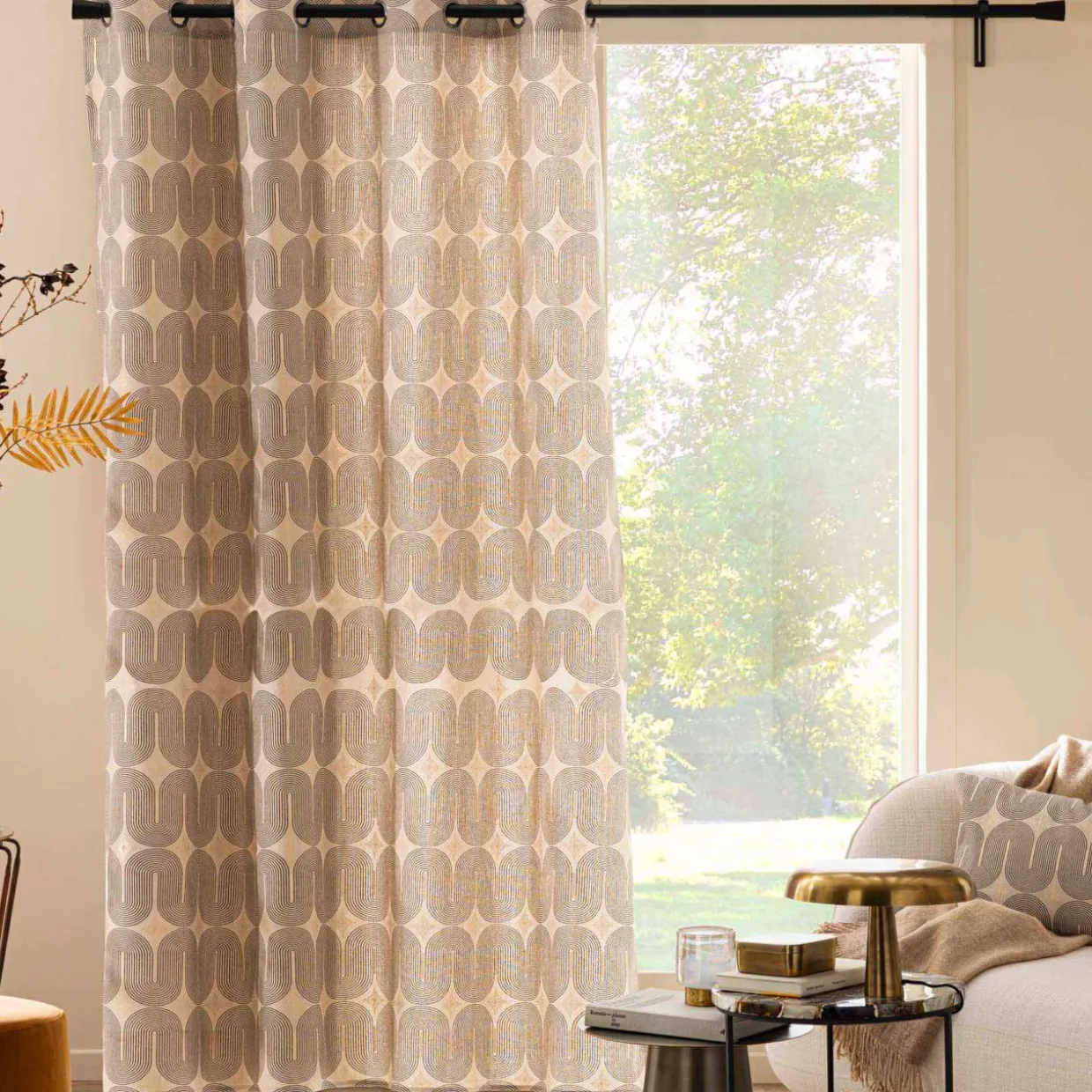 Rideau coton (140 x 280 cm) Ondine Noir