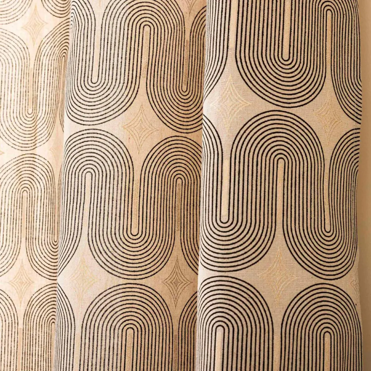 Rideau coton (140 x 280 cm) Ondine Noir