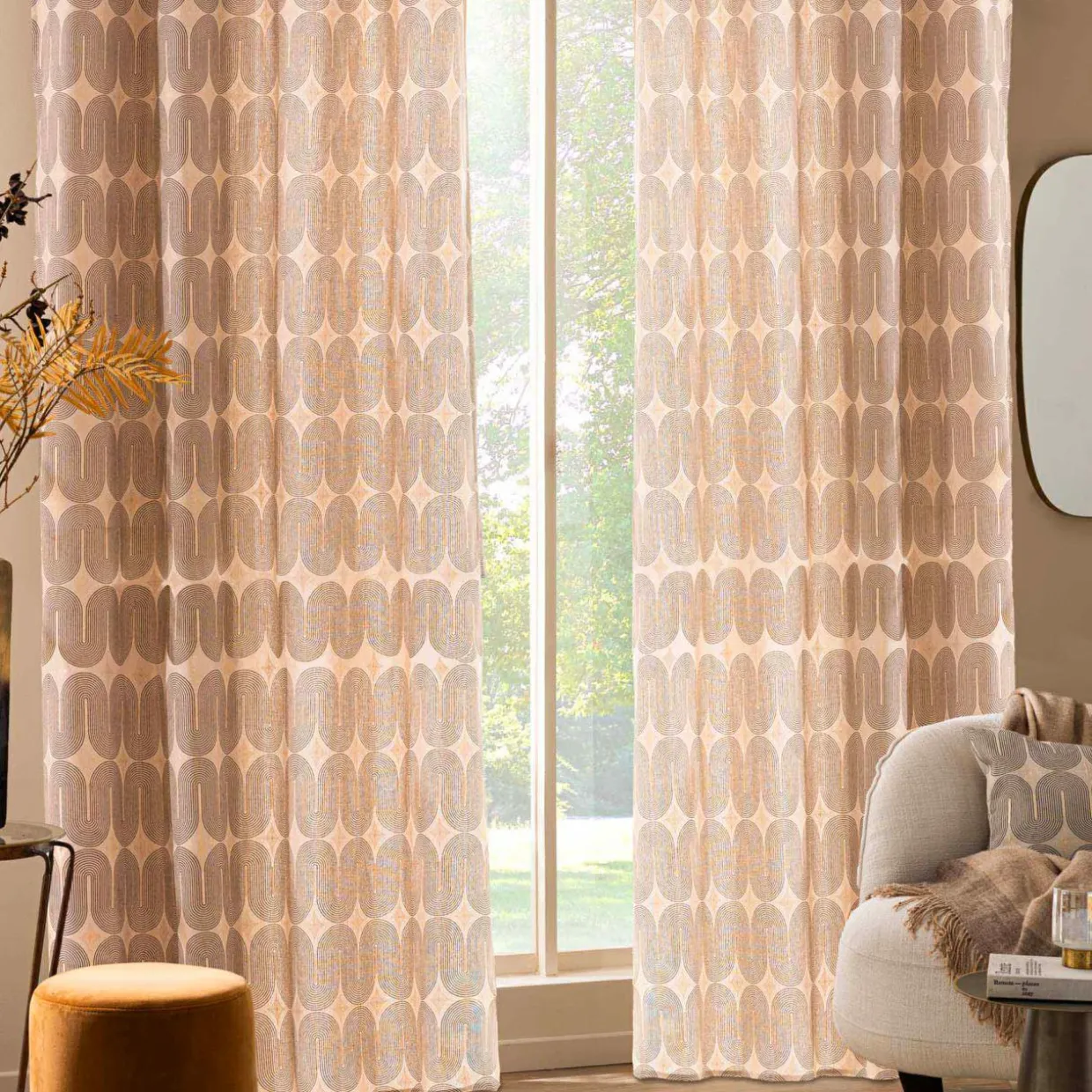 Rideau coton (140 x 280 cm) Ondine Noir