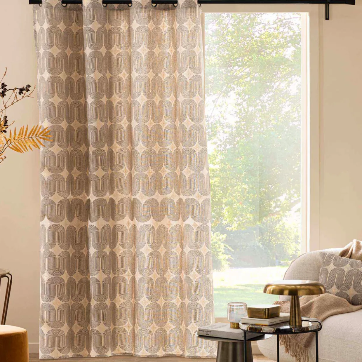 Rideau coton (140 x 240 cm) Ondine Noir