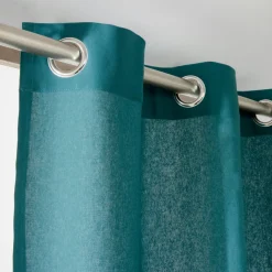 Rideau coton (140 x 260 cm) Pixel Bleu canard