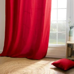 Rideau coton (140 x 260 cm) Pixel Rouge