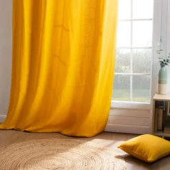 Rideau coton (140 x 260 cm) Pixel Jaune moutarde