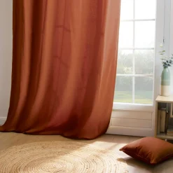 Rideau coton (140 x 260 cm) Pixel Terracotta