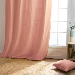 Rideau coton (140 x 260 cm) Pixel Rose pêche