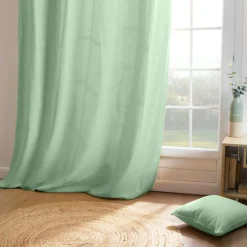 Rideau coton (140 x 260 cm) Pixel Vert menthe
