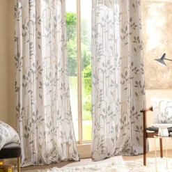 Rideau coton (140 x 280 cm) Roseris Gris