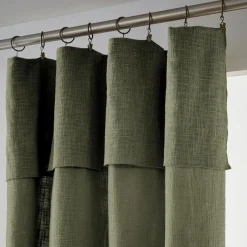 Rideau coton ajustable (140 x max 270 cm) Sixtine Vert romarin