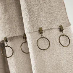 Rideau coton ajustable (140 x max 270 cm) Sixtine Beige