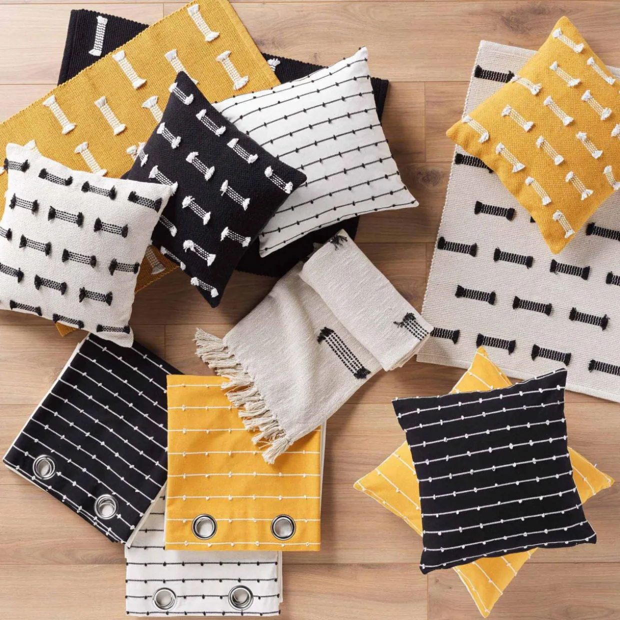 Rideau coton recyclé (140 x 240 cm) Linechic Noir