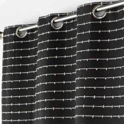 Rideau coton recyclé (140 x 240 cm) Linechic Noir