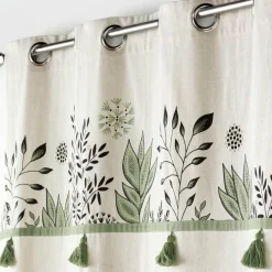 Rideau coton recyclé (140 x 240 cm) Suzanne Vert