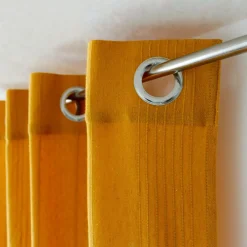 Rideau coton recyclé (140 x 240 cm) Bombay Jaune moutarde