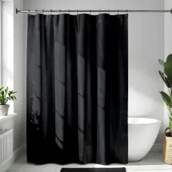 Rideau de douche à anneaux (180 x 200 cm) Diamants Noir