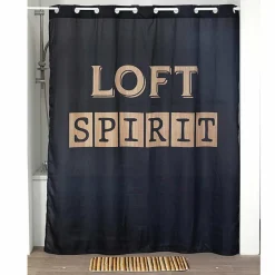 Rideau de douche (200 cm) Mekong Noir