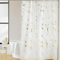 Rideau de douche effet marbre (180 x 200 cm) Aquamarbre Blanc