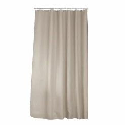 Rideau de douche effet tissé à anneaux (180 x 200 cm) Quartz Taupe